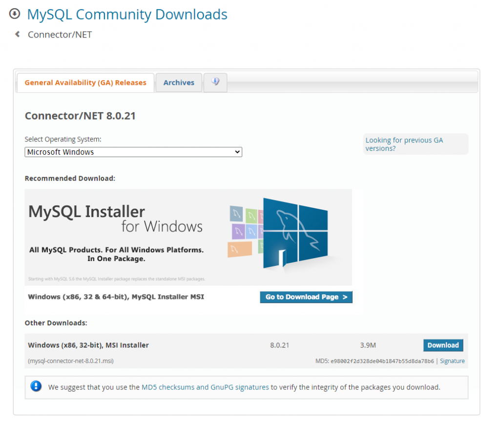 Mysql Community Downloads